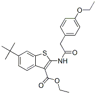 (9ci)-6-(1,1-二甲基乙基)-2-[[(4-乙氧基苯基)乙?；鵠氨基]-苯并[b]噻吩-3-羧酸乙酯結(jié)構(gòu)式_588684-51-9結(jié)構(gòu)式