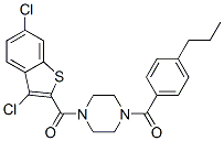 (9CI)-1-[(3,6-二氯苯并[b]噻吩-2-基)羰基]-4-(4-丙基苯甲?；?-哌嗪結構式_588687-77-8結構式