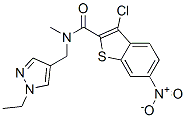 (9ci)-3-氯-n-[(1-乙基-1H-吡唑-4-基)甲基]-n-甲基-6-硝基-苯并[b]噻吩-2-羧酰胺結(jié)構(gòu)式_588712-41-8結(jié)構(gòu)式