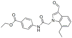 (9CI)-4-[[(7-乙基-3-甲酰基-1H-吲哚-1-基)乙?；鵠氨基]-苯甲酸乙酯結(jié)構(gòu)式_593237-12-8結(jié)構(gòu)式