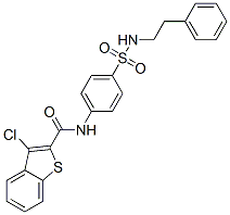(9ci)-3-氯-n-[4-[[(2-苯基乙基)氨基]磺?；鵠苯基]-苯并[b]噻吩-2-羧酰胺結構式_600122-48-3結構式