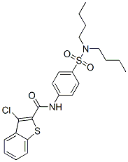 (9ci)-3-氯-n-[4-[(二丁基氨基)磺?；鵠苯基]-苯并[b]噻吩-2-羧酰胺結(jié)構(gòu)式_600122-50-7結(jié)構(gòu)式