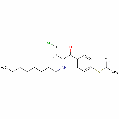 4-[異丙基硫代]-alpha-[1-(辛基氨基)乙基]芐醇鹽酸鹽結構式_60175-02-2結構式