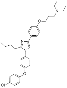 1-Propanamine, 3-[4-[2-butyl-1-[4-(4-chlorophenoxy)phenyl]-1H-imidazol-4-yl]phenoxy]-N,N-diethyl- Structure,603148-36-3Structure