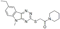 (9ci)-1-[[(8-乙基-5-甲基-5H-1,2,4-噻嗪并[5,6-b]吲哚-3-基)硫代]乙?；鵠-哌啶結(jié)構(gòu)式_603946-64-1結(jié)構(gòu)式