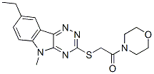 (9ci)-4-[[(8-乙基-5-甲基-5H-1,2,4-噻嗪并[5,6-b]吲哚-3-基)硫代]乙?；鵠-嗎啉結(jié)構(gòu)式_603946-65-2結(jié)構(gòu)式