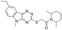 (9ci)-1-[[(8-乙基-5-甲基-5H-1,2,4-噻嗪并[5,6-b]吲哚-3-基)硫代]乙?；鵠-2,6-二甲基-哌啶結(jié)構(gòu)式_603946-76-5結(jié)構(gòu)式