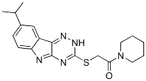 (9ci)-1-[[[8-(1-甲基乙基)-2H-1,2,4-噻嗪并[5,6-b]吲哚-3-基]硫代]乙?；鵠-哌啶結(jié)構(gòu)式_603947-17-7結(jié)構(gòu)式