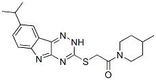 (9ci)-4-甲基-1-[[[8-(1-甲基乙基)-2H-1,2,4-噻嗪并[5,6-b]吲哚-3-基]硫代]乙?；鵠-哌啶結(jié)構(gòu)式_603947-29-1結(jié)構(gòu)式