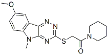 (9ci)-1-[[(8-甲氧基-5-甲基-5H-1,2,4-噻嗪并[5,6-b]吲哚-3-基)硫代]乙?；鵠-哌啶結(jié)構(gòu)式_603947-53-1結(jié)構(gòu)式