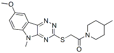 (9ci)-1-[[(8-甲氧基-5-甲基-5H-1,2,4-噻嗪并[5,6-b]吲哚-3-基)硫代]乙?；鵠-4-甲基-哌啶結(jié)構(gòu)式_603947-59-7結(jié)構(gòu)式