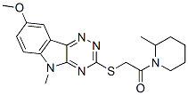 (9ci)-1-[[(8-甲氧基-5-甲基-5H-1,2,4-噻嗪并[5,6-b]吲哚-3-基)硫代]乙酰基]-2-甲基-哌啶結(jié)構(gòu)式_603947-60-0結(jié)構(gòu)式