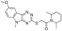 (9ci)-1-[[(8-甲氧基-5-甲基-5H-1,2,4-噻嗪并[5,6-b]吲哚-3-基)硫代]乙?；鵠-2,6-二甲基-哌啶結(jié)構(gòu)式_603947-61-1結(jié)構(gòu)式