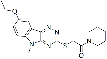 (9ci)-1-[[(8-乙氧基-5-甲基-5H-1,2,4-噻嗪并[5,6-b]吲哚-3-基)硫代]乙?；鵠-哌啶結(jié)構(gòu)式_603947-74-6結(jié)構(gòu)式