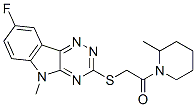 (9ci)-1-[[(8-氟-5-甲基-5H-1,2,4-噻嗪并[5,6-b]吲哚-3-基)硫代]乙酰基]-2-甲基-哌啶結構式_603948-16-9結構式
