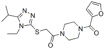 (9ci)-1-[[[4-乙基-5-(1-甲基乙基)-4H-1,2,4-噻唑-3-基]硫代]乙?；鵠-4-(2-呋喃羰基)-哌嗪結(jié)構(gòu)式_603976-67-6結(jié)構(gòu)式