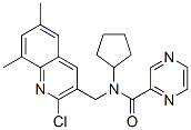 (9CI)-N-[(2-氯-6,8-二甲基-3-喹啉)甲基]-N-環(huán)戊基-吡嗪羧酰胺結構式_604782-25-4結構式