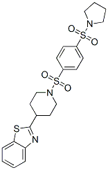 (9CI)-4-(2-苯并噻唑)-1-[[4-(1-吡咯烷磺?；?苯基]磺?；鵠-哌啶結(jié)構(gòu)式_606082-81-9結(jié)構(gòu)式
