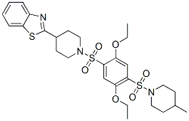 (9CI)-4-(2-苯并噻唑)-1-[[2,5-二乙氧基-4-[(4-甲基-1-哌啶基)磺?；鵠苯基]磺酰基]-哌啶結(jié)構(gòu)式_606083-08-3結(jié)構(gòu)式