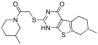 (9ci)-1-[[(1,4,5,6,7,8-六氫-7-甲基-4-氧代[1]苯并噻吩并[2,3-d]嘧啶-2-基)硫代]乙?；鵠-3-甲基-哌啶結(jié)構(gòu)式_606106-60-9結(jié)構(gòu)式