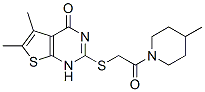 (9ci)-1-[[(1,4-二氫-5,6-二甲基-4-氧代噻吩并[2,3-d]嘧啶-2-基)硫代]乙?；鵠-4-甲基-哌啶結(jié)構(gòu)式_606107-68-0結(jié)構(gòu)式