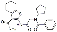 (9ci)-2-[[(苯甲?；h(huán)戊基氨基)乙?；鵠氨基]-4,5,6,7-四氫-苯并[b]噻吩-3-羧酰胺結構式_606108-88-7結構式