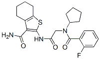 (9ci)-2-[[[環(huán)戊基(2-氟苯甲?；?氨基]乙?；鵠氨基]-4,5,6,7-四氫-苯并[b]噻吩-3-羧酰胺結(jié)構(gòu)式_606109-51-7結(jié)構(gòu)式