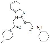 (9ci)-n-環(huán)己基-2-[[1-[2-(4-甲基-1-哌啶基)-2-氧代乙基]-1H-苯并咪唑-2-基]硫代]-乙酰胺結構式_606110-04-7結構式
