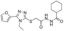 Cyclohexanecarboxylic acid, 2-[[[4-ethyl-5-(2-furanyl)-4h-1,2,4-triazol-3-yl]thio]acetyl]hydrazide (9ci) Structure,606111-53-9Structure
