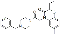 (9ci)-1-[(2-乙基-2,3-二氫-6-甲基-3-氧代-4H-1,4-苯并噁嗪-4-基)乙?；鵠-4-(苯基甲基)-哌嗪結(jié)構(gòu)式_606120-30-3結(jié)構(gòu)式