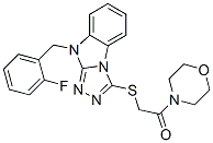 (9ci)-4-[[[9-[(2-氟苯基)甲基]-9h-1,2,4-噻唑并[4,3-a]苯并咪唑-3-基]硫代]乙?；鵠-嗎啉結(jié)構(gòu)式_606120-82-5結(jié)構(gòu)式
