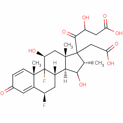6beta,9-二氟-11beta,17,21-三羥基-16alpha-甲基孕甾-1,4-二烯-3,20-二酮 17,21-二(乙酸酯)結(jié)構(gòu)式_60864-47-3結(jié)構(gòu)式
