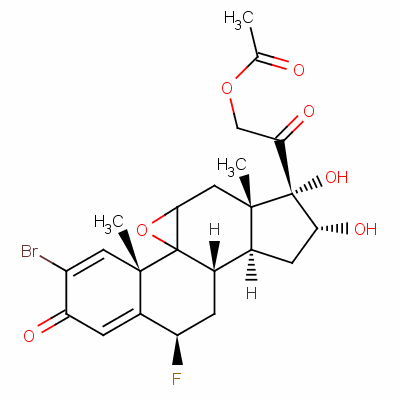 2-溴-9beta,11beta-環(huán)氧-6beta-氟-16alpha,17,21-三羥基孕甾-1,4-二烯-3,20-二酮 21-乙酸酯結(jié)構(gòu)式_60864-71-3結(jié)構(gòu)式