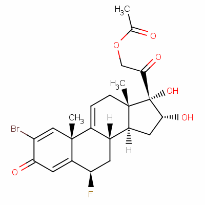 2-溴-6beta-氟-16alpha,17,21-三羥基孕甾-1,4,9(11)-三烯-3,20-二酮 21-乙酸酯結(jié)構(gòu)式_60864-73-5結(jié)構(gòu)式