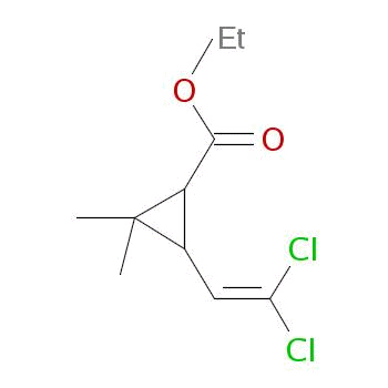 順式-2-(2,2-二氯乙烯基)-3,3-二甲基環(huán)丙烷羧酸乙酯結構式_60940-88-7結構式