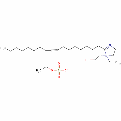 1-乙基-2-(8-十七碳烯基)-4,5-二氫-1-(2-羥基乙基)-1H-咪唑鎓硫酸乙酯鹽結(jié)構(gòu)式_61741-09-1結(jié)構(gòu)式
