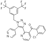 [2-[1-[[3,5-雙(三氟甲基)苯基]甲基]-5-(4-吡啶)-1H-1,2,3-噻唑-4-基]-3-吡啶](2-氯苯基)甲酮結構式_622370-35-8結構式