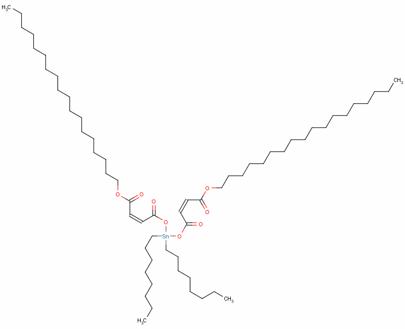 (Z,Z)-6,6-二辛基-4,8,11-三氧代-5,7,12-三氧雜-6-錫雜三十碳-2,9-二烯酸十八烷基酯結構式_62480-03-9結構式