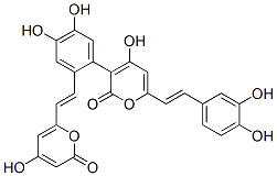 3-[4,5-二羥基-2-[(e)-2-(4-羥基-2-氧代-2H-吡喃-6-基)乙烯]苯基]-6-[(e)-2-(3,4-二羥基苯基)乙烯]-4-羥基-2H-吡喃-2-酮結構式_62682-06-8結構式