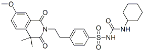 3-環(huán)己基 -1-[4-[2-(7-甲氧基-4,4-二甲基-1,3-二氧代-異喹啉-2-基)乙基]苯基]磺?；?脲結(jié)構(gòu)式_62783-47-5結(jié)構(gòu)式