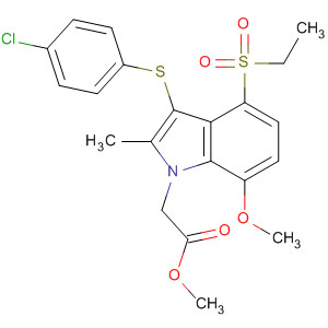 2-(3-(4-氯苯基硫代)-4-(乙基磺?；?-7-甲氧基-2-甲基-1H-吲哚-1-基)乙酸甲酯結(jié)構(gòu)式_628736-14-1結(jié)構(gòu)式
