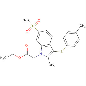 2-(3-(4-氯苯基硫代)-2-甲基-6-(甲基磺?；?-1H-吲哚-1-基)乙酸乙酯結(jié)構(gòu)式_628736-37-8結(jié)構(gòu)式