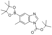 1-Boc-6-甲基-5-(4,4,5,5-四甲基-1,3,2-二噁硼烷-2-基)-1H-苯并咪唑結構式_631912-39-5結構式