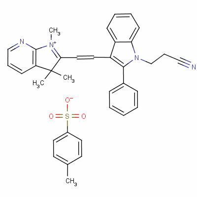 2-[2-[1-(2-氰基乙基)-2-苯基-1H-吲哚-3-基]乙烯基]-1,3,3-三甲基-3H-吡咯并[2,3-b]吡啶鎓對甲苯磺酸鹽結構式_63665-91-8結構式