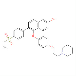 6-(4-乙烷磺?；?苯基)-5-[4-(2-哌啶-1-基-乙氧基)-苯氧基]-萘-2-醇結(jié)構(gòu)式_648904-79-4結(jié)構(gòu)式
