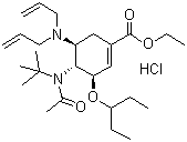 (3R,4r,5s)-4-n-乙?；?1,1-二甲基乙基)氨基-5-N,N-二烯丙基氨基-3-(1-乙基丙氧基)-1-環(huán)己烯-1-羧酸乙酯鹽酸鹽結(jié)構(gòu)式_651324-08-2結(jié)構(gòu)式