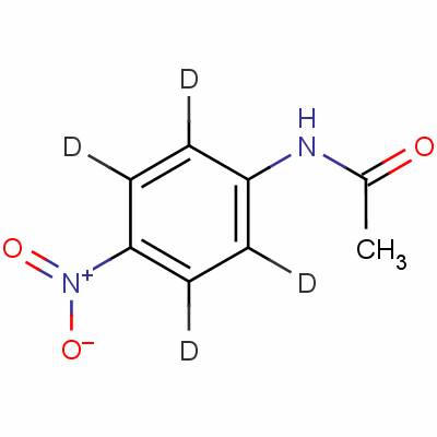4-硝基乙酰苯胺-D4結構式_68239-25-8結構式