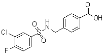 4-((3-氯-4-氟苯基磺酰胺)甲基)苯甲酸結(jié)構(gòu)式_690646-06-1結(jié)構(gòu)式