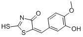 (5E)-5-(3-羥基-4-甲氧基亞芐基)-2-疏基-1,3-噻唑-4(5H)-酮結(jié)構(gòu)式_69505-47-1結(jié)構(gòu)式