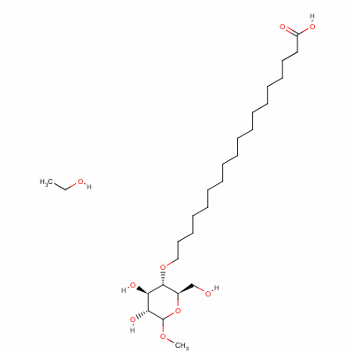 α-氫-ω-羥基-聚(氧-1,2-乙二基)、甲基-D-吡喃葡糖苷(4:1)、十八酸酯(2:3)的醚化物結(jié)構(gòu)式_72175-39-4結(jié)構(gòu)式